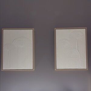 Target Cream and Tan Abstract Art Set